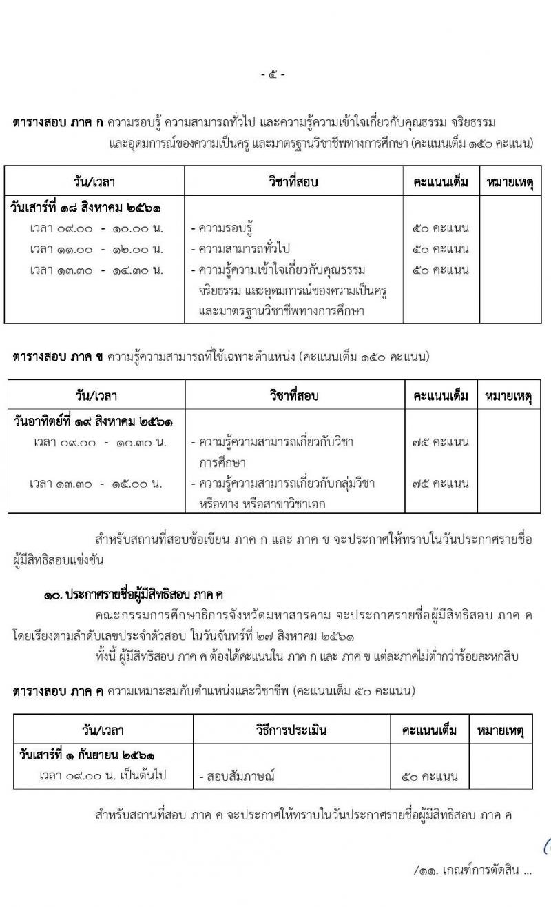 คณะกรรมการศึกษาธิการจังหวัดมหาสารคาม รับสมัครสอบแข่งขันเพื่อบรรจุและแต่งตั้งบุคคลเข้ารับราชการครูและบุคลากรทางการศึกษา ตำแหน่งครูผู้ช่วย จำนวน 14 กลุ่มวิชา 85 อัตรา (วุฒิ ป.ตรี ทางการศึกษา) รับสมัครตั้งแต่วันที่ 18-24 ก.ค. 2563