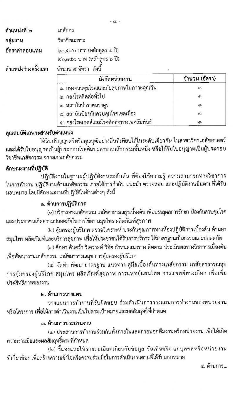 กรมควบคุมโรค รับสมัครบุคคลเพื่อเลือกสรรเป็นพนักงานราชการทั่วไป จำนวน 4 ตำแหน่ง 9 อัตรา (วุฒิ ป.ตรี ทางการแพทย์พยาบาล) รับสมัครสอบทางอินเทอร์เน็ต ตั้งแต่วันที่ 17-30 มิ.ย. 2563
