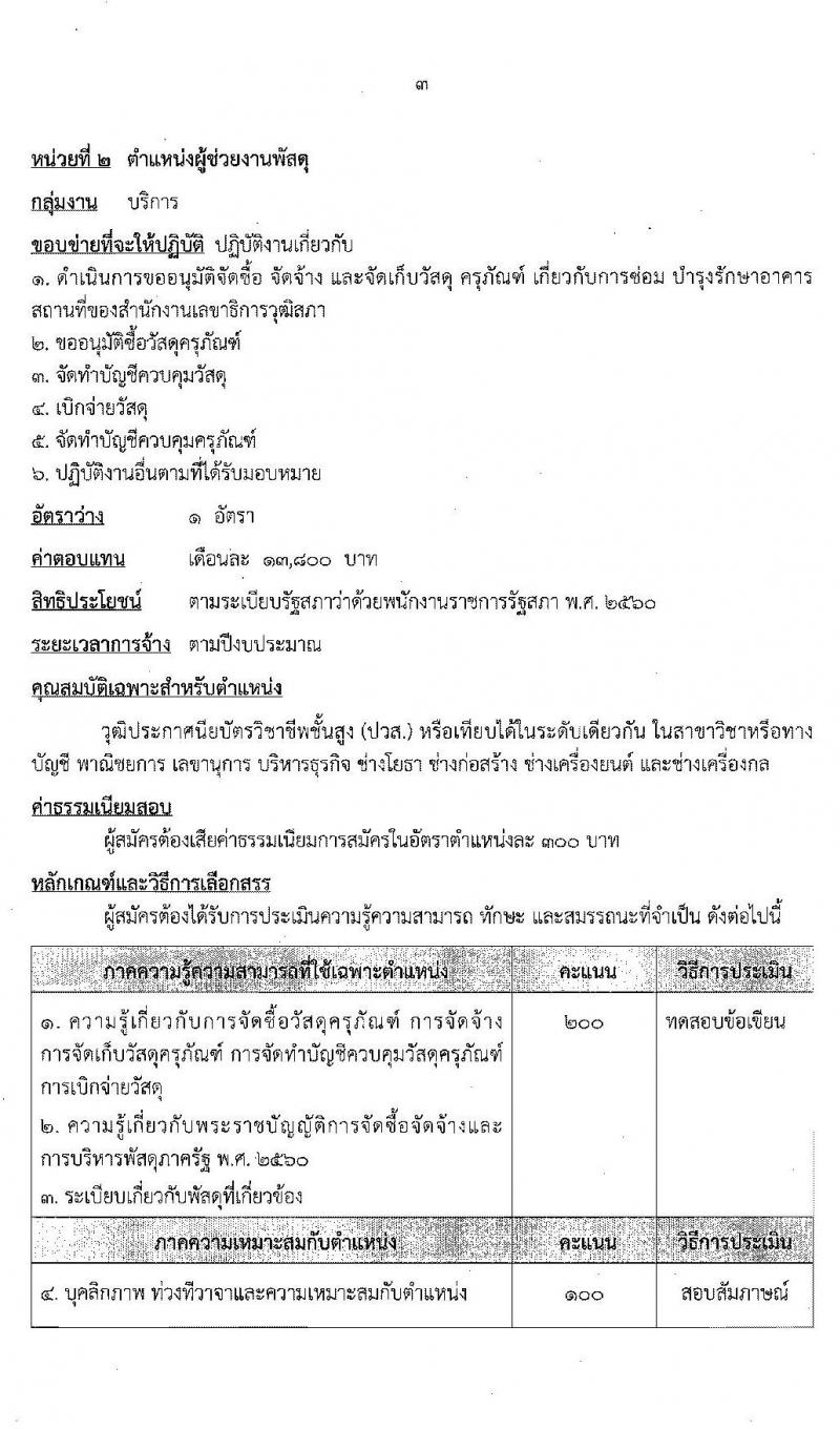 สำนักงานเลขาธิการวุฒิสภา รับสมัครบุคคลเพื่อเลือกสรรเป็นพนักงานราชการรัฐสภาทั่วไป จำนวน 18 อัตรา (วุฒิ ม.ต้น ม.ปลาย ปวส. ป.ตรี) รับสมัครสอบทางอินเทอร์เน็ต ตั้งแต่วันที่ 2-16 ก.ค. 2563