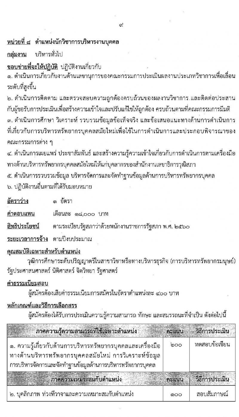 สำนักงานเลขาธิการวุฒิสภา รับสมัครบุคคลเพื่อเลือกสรรเป็นพนักงานราชการรัฐสภาทั่วไป จำนวน 18 อัตรา (วุฒิ ม.ต้น ม.ปลาย ปวส. ป.ตรี) รับสมัครสอบทางอินเทอร์เน็ต ตั้งแต่วันที่ 2-16 ก.ค. 2563