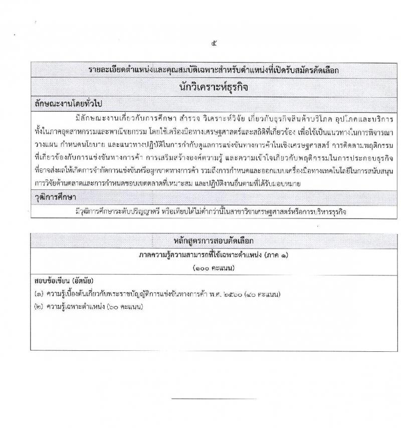 สำนักงานคณะกรรมการการแข่งขันทางการค้า รับสมัครบุคคลเข้ารับการคัดเลือกเพื่อบรรจุและแต่งตั้งเป็นพนักงาน จำนวน 5 ตำแหน่ง ครั้งแรก 11 อัตรา (วุฒิ ป.ตรี) รับสมัครสอบทางอินเทอร์เน็ต ตั้งแต่วันที่ 10-19 ส.ค. 2563