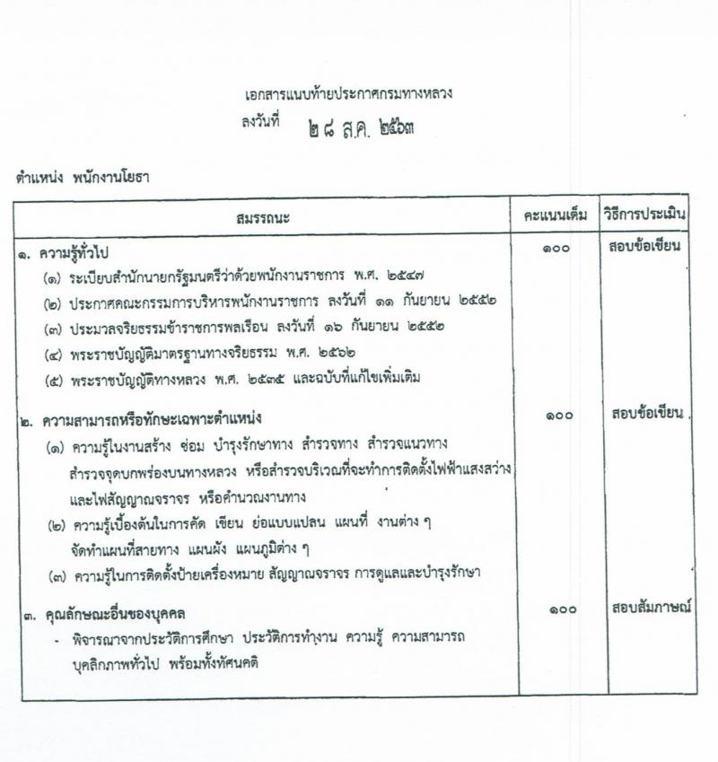 สำนักงานทางหลวงที่ 17 รับสมัครบุคคลเพื่อเลือกสรรเป็นพนักงานราชการทั่วไป จำนวน 2 ตำแหน่ง 5 อัตรา (วุฒิ ปวช. ปวส.) รับสมัครสอบตั้งแต่วันที่ 28 ก.ย. – 7 ต.ค. 2563