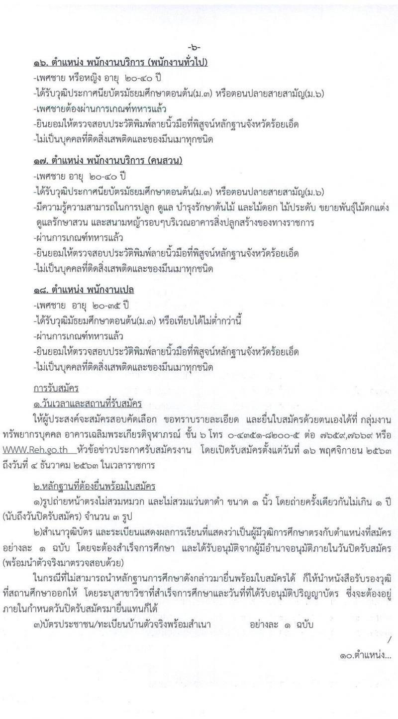โรงพยาบาลร้อยเอ็ด รับสมัครสอบคัดเลือกเพื่อขึ้นบัญชีเป็นลูกจ้างชั่วคราว จำนวน 18 ตำแหน่ง 41 อัตรา (วุฒิ ม.ต้น ม.ปลาย ปวช. ปวส. ป.ตรี) รับสมัครตั้งแต่วันที่ 16 พ.ย. – 4 ธ.ค. 2563