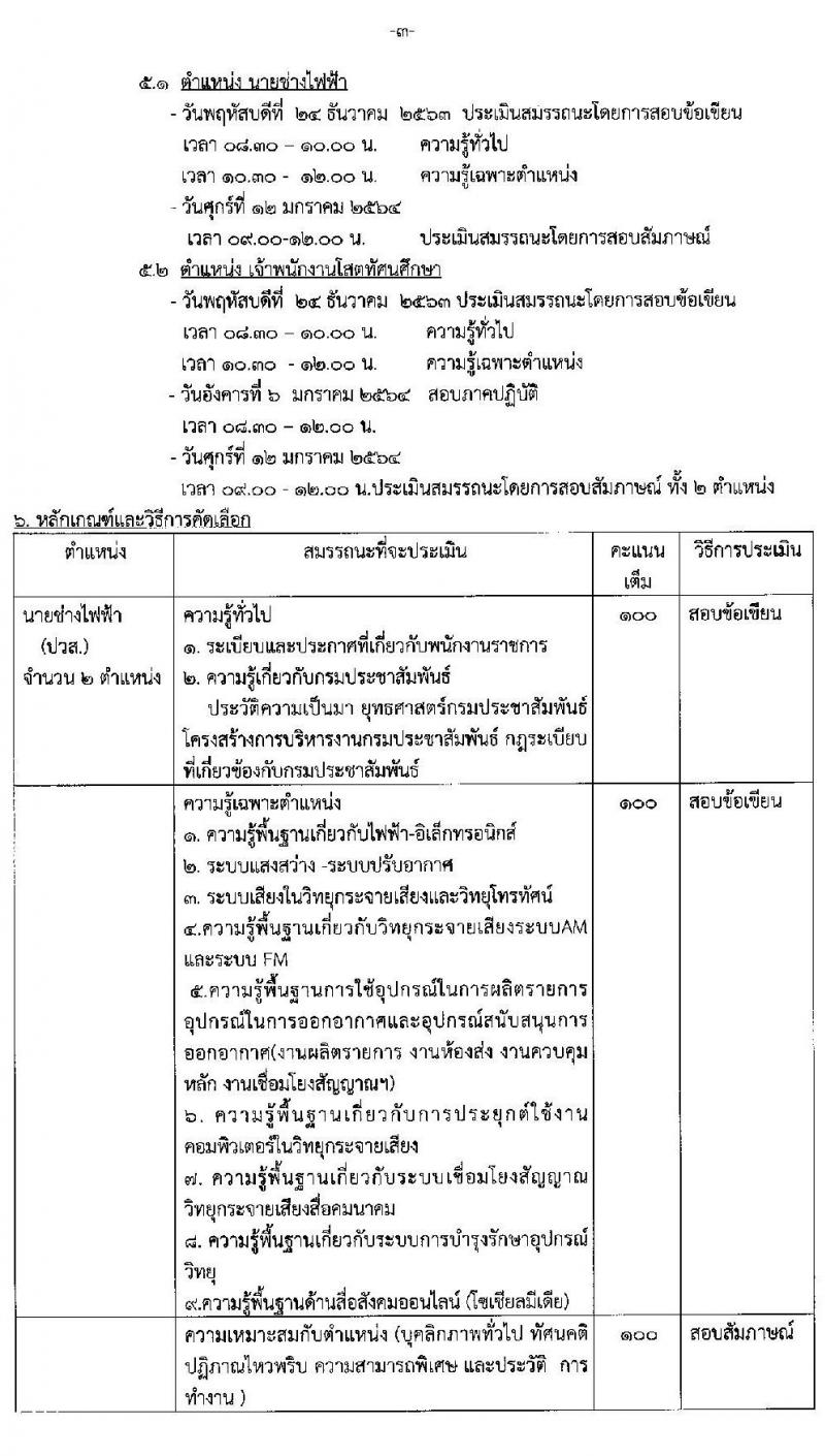 สำนักประชาสัมพันธ์เขต 2 รับสมัครบุคคลเพื่อเลือกสรรเป็นพนักงานราชการทั่วไป จำนวน 2 ตำแหน่ง 3 อัตรา (วุฒิ ปวส.) รับสมัครสอบตั้งแต่วันที่ 24 พ.ย. – 3 ธ.ค. 2563