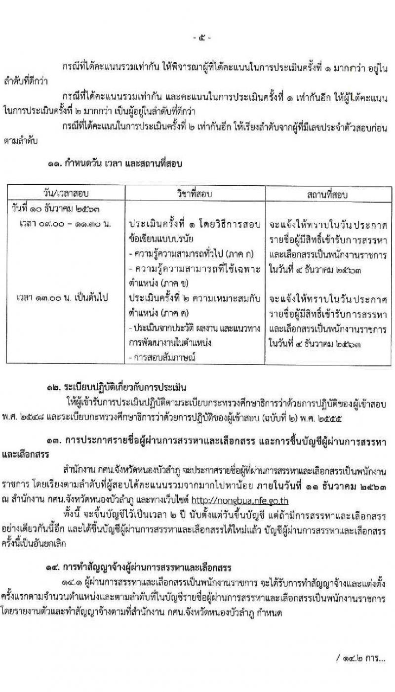 สำนักงานส่งเสริมการศึกษานอกระบบและการศึกษาตอนอัธยาศัยจังหวัดหนองบัวลำภู รับสมัครบุคคลเพื่อสรรและเลือกสรรเป็นพนักงานราชการทั่วไป จำนวน 7 อัตรา (วุฒิ ป.ตรี) รับสมัครสอบตั้งแต่วันที่ 30 พ.ย. – 4 ธ.ค. 2563