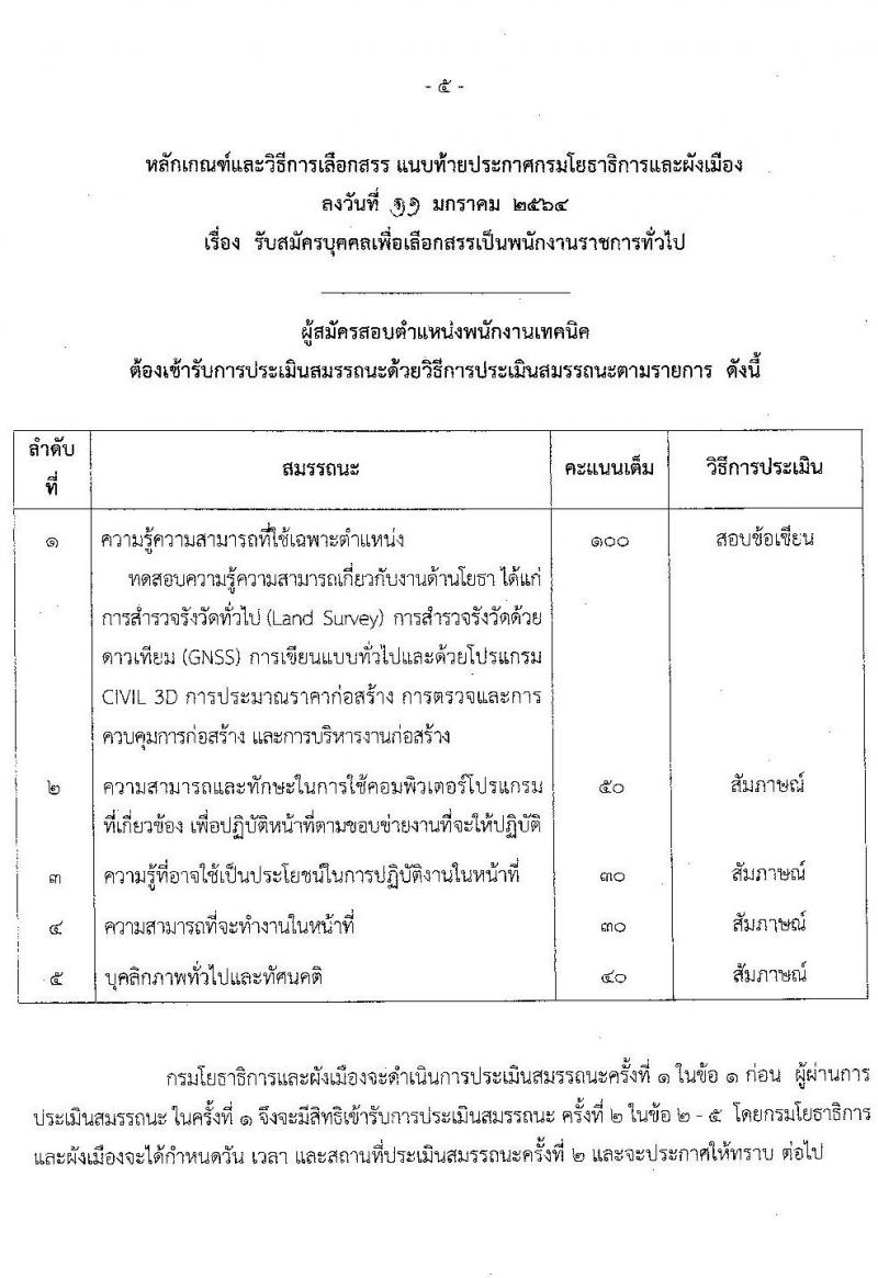 กรมโยธาธิการและผังเมือง รับสมัครบุคคลเพื่อเลือกสรรเป็นพนักงานราชการทั่วไป จำนวน 5 อัตรา (วุฒิ ปวส. ป.ตรี ป.โท) รับสมัครสอบทางอินเทอร์เน็ต ตั้งแต่วันที่ 25 ม.ค. – 4 ก.พ. 2564