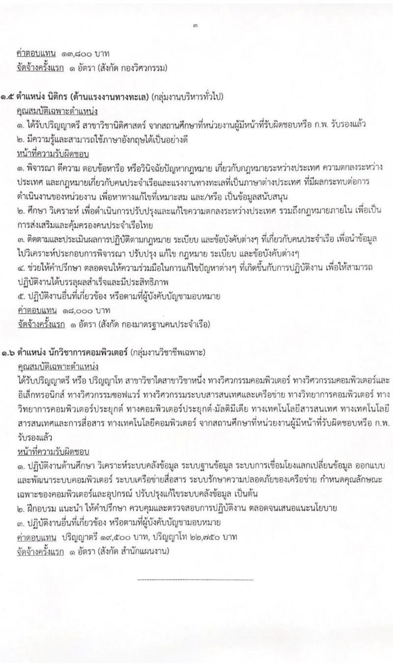 กรมเจ้าท่า รับสมัครคนพิการเพื่อเลือกสรรเป็นพนักงานราชการทั่วไป จำนวน 6 ตำแหน่ง 9 อัตรา (วุฒิ ปวส. ป.ตรี) รับสมัครสอบทางอินเทอร์เน็ต ตั้งแต่วันที่ 6-15 ก.พ. 2564