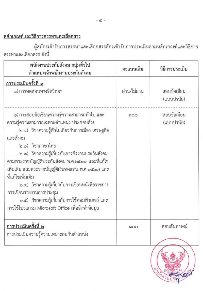 สำนักงานประกันสังคม รับสมัครบุคคลเข้ารับการสรรหาและเลือกสรรเป็นพนักงานประกันสังคม จำนวน 4 ตำแหน่ง ครั้งแรก 75 อัตรา (วุฒิ ปวช. ปวส. ป.ตรี) รับสมัครสอบ ตั้งแต่วันที่ 15-26 มี.ค. 2564