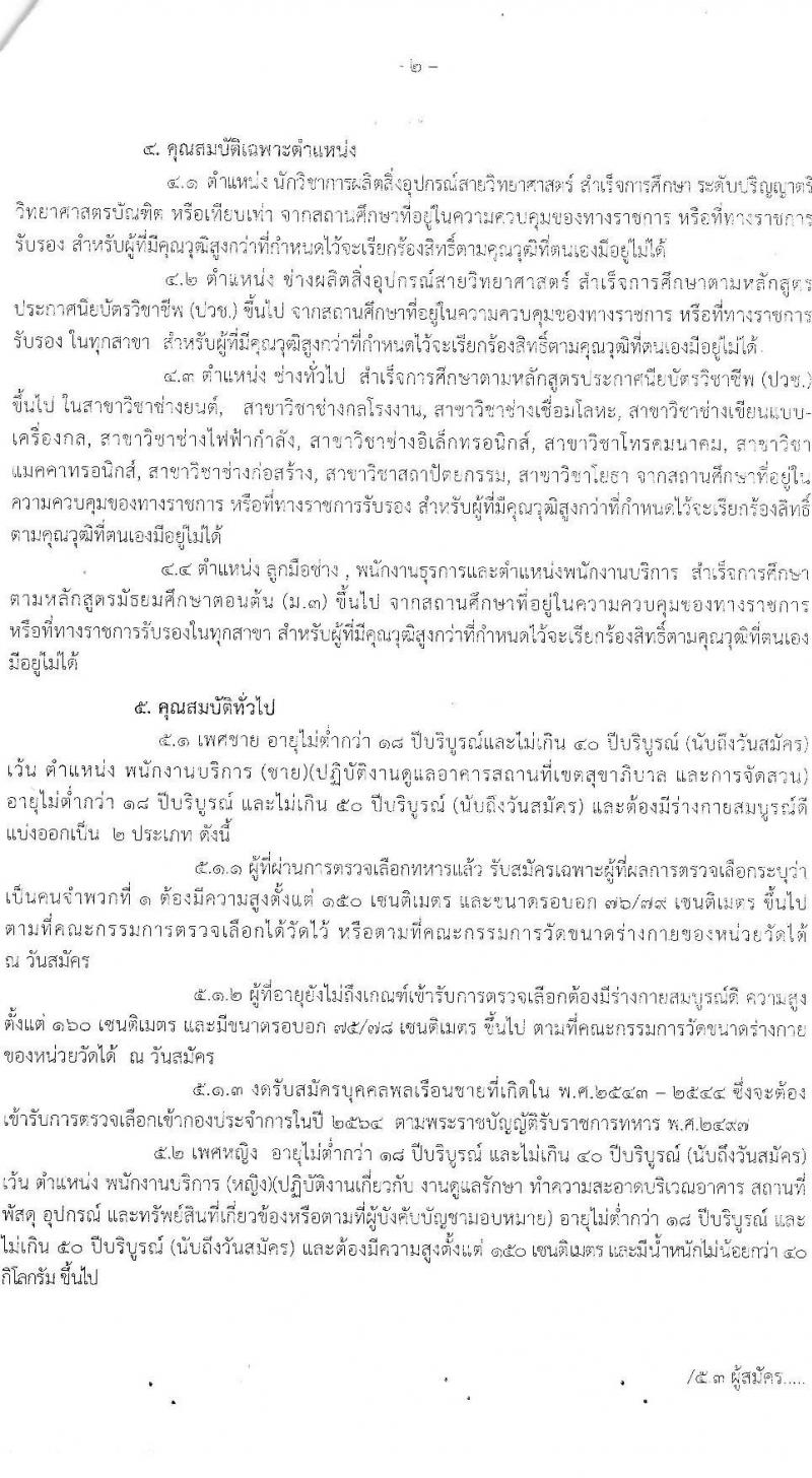 กรมวิทยาศาสตร์ทหารบก รับสมัครทหารกองหนุนและบุคคลพลเรือน เพื่อสอบตัดเลือกเข้าเป็นพนักงานราชการ จำนวน 35 อัตรา (วุฒิ ม.3 ขึ้นไป ปวช. ป.ตรี) รับสมัครสอบตั้งแต่วันที่ 1-9 เม.ย. 2564