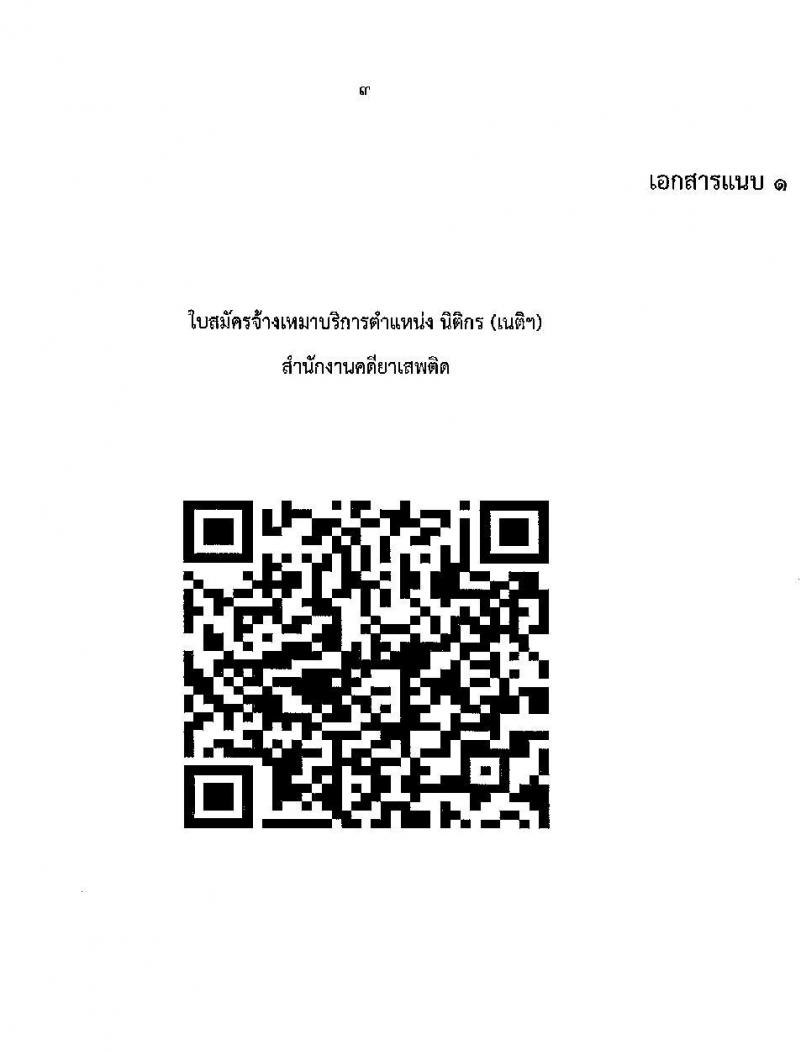 สำนักงานคดียาเสพติด รับสมัครจ้างเหมาบริการ ตำแหน่ง นิติกร (เนติฯ) วุฒิ ป.ตรี+เนติฯจำนวน 20 อัตรา รับสมัครตั้งแต่บัดนี้ ถึง 31 พ.ค. 2564