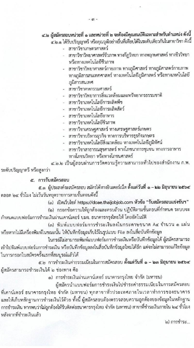 กรมส่งเสริมการเกษตร รับสมัครสอบแข่งขันเพื่อบรรจุและแต่งตั้งบุคคลเข้ารับราชการ จำนวน 2 ตำแหน่ง ครั้งแรก 200 อัตรา (วุฒิ ป.ตรี) รับสมัครสอบทางอินเทอร์เน็ต ตั้งแต่วันที่ 1-22 มิ.ย. 2564