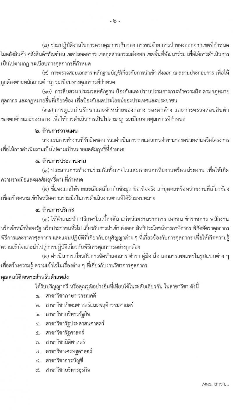 กรมศุลกากร รับสมัครสอบแข่งขันเพื่อบรรจุและแต่งตั้งบุคคลเข้ารับราชการ ตำแหน่ง นักวิชาการศุลกากรปฏิบัติการ จำนวนครั้งแรก 30 อัตรา (วุฒิ ป.ตรี) รับสมัครสอบทางอินเทอร์เน็ต ตั้งแต่วันที่ 17 มิ.ย. – 7 ก.ค. 2564