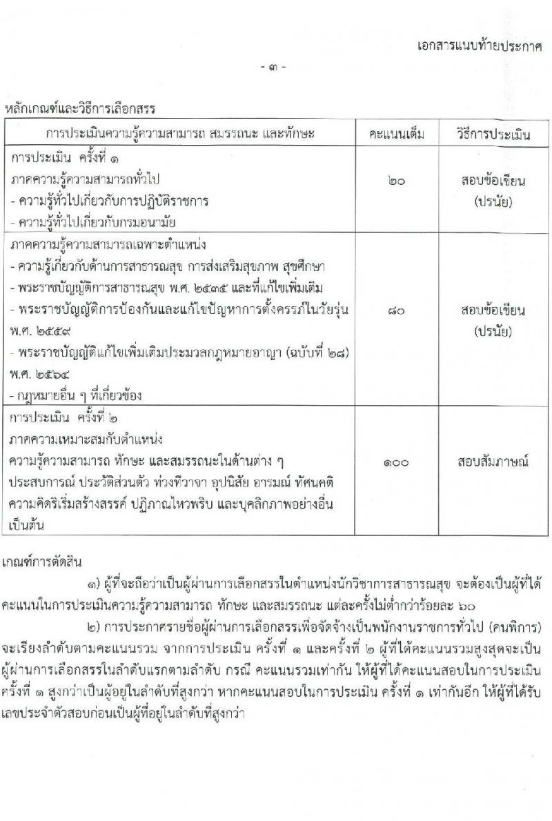 กรมอนามัย รับสมัครบุคคล (คนพิการ) เพื่อจัดจ้างเป็นนพักงานราชการทั่วไป จำนวน 2 ตำแหน่ง 3 อัตรา (วุฒิ ป.ตรี) รับสมัครสอบตั้งแต่วันที่ 17-30 มิ.ย. 2564