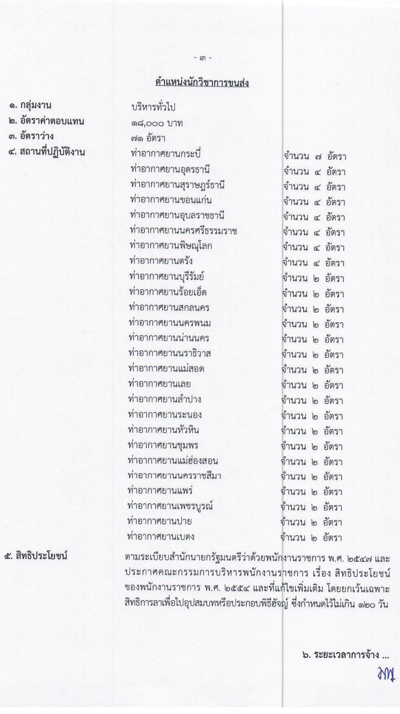 กรมท่าอากาศยาน รับสมัครบุคคลเพื่อเลือกสรรเป็นพนักงานราชการเฉพาะกิจ จำนวน 71 อัตรา (วุฒิ ป.ตรี) รับสมัครสอบทางอินเทอร์เน็ต ตั้งแต่วันที่ 1-7 ก.ค. 2564