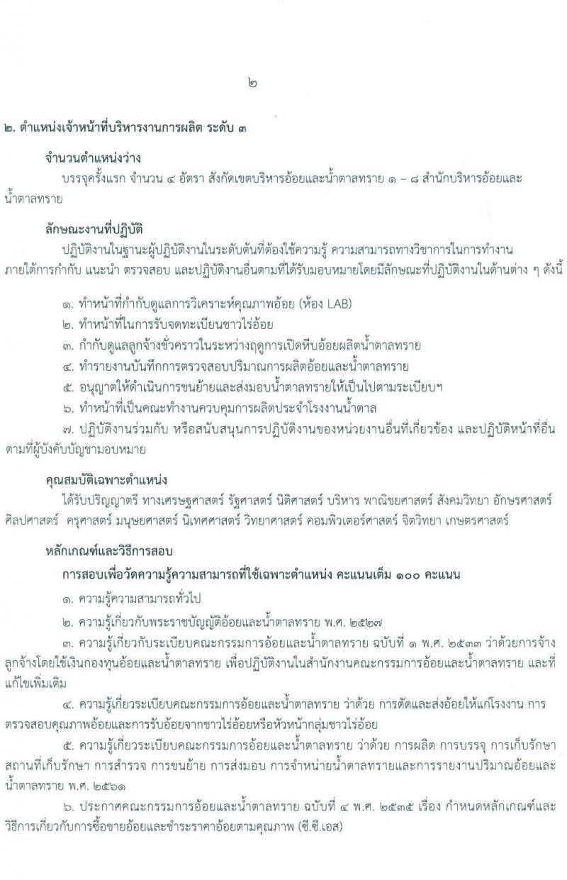 สำนักงานคณะกรรมการอ้อยและน้ำตาลทราย รับสมัครสอบคัดเลือกบุคคลเพื่อบรรจุแต่งตั้งเป็นลูกจ้าง จำนวน 4 ตำแหน่ง 13 อัตรา (วุฒิ ปวส. ป.ตรี) รับสมัครสอบตั้งแต่วันที่ 17-27 ส.ค. 2564