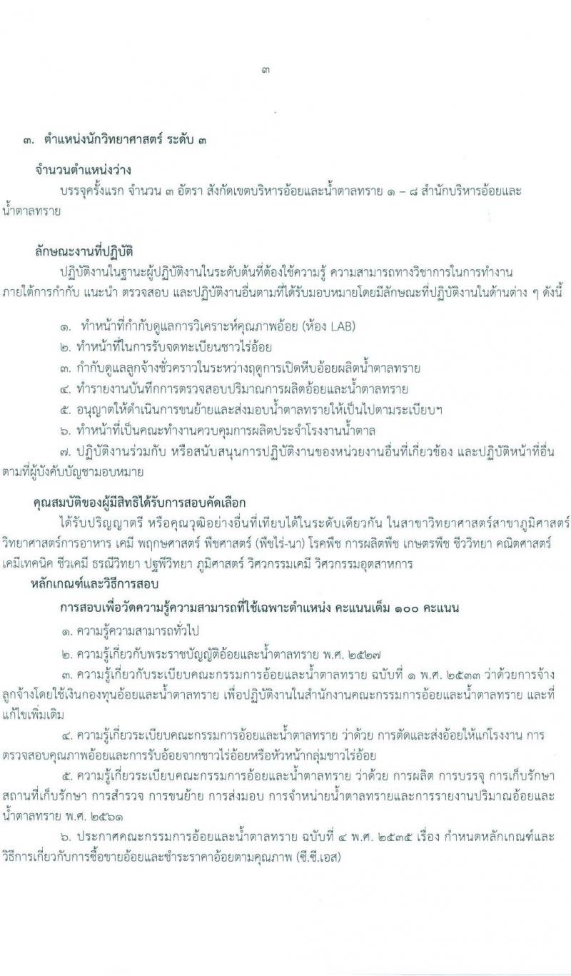 สำนักงานคณะกรรมการอ้อยและน้ำตาลทราย รับสมัครสอบคัดเลือกบุคคลเพื่อบรรจุแต่งตั้งเป็นลูกจ้าง จำนวน 4 ตำแหน่ง 13 อัตรา (วุฒิ ปวส. ป.ตรี) รับสมัครสอบตั้งแต่วันที่ 17-27 ส.ค. 2564