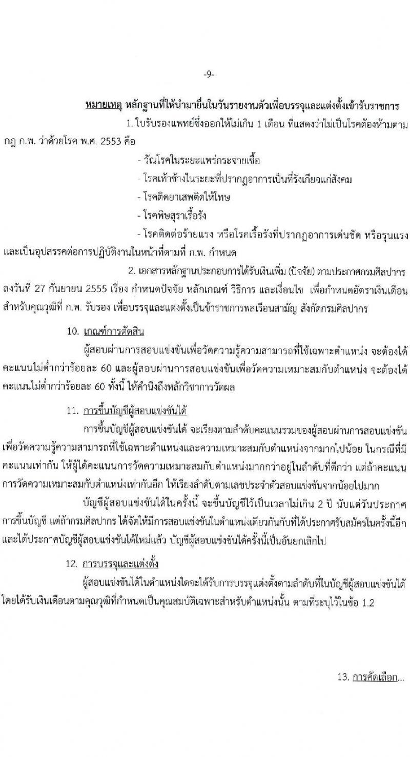 กรมศิลปากร รับสมัครสอบแข่งขันเพื่อบรรจุและแต่งตั้งบุคคลเข้ารับราชการ จำนวน 10 ตำแหน่ง ครั้งแรก 21 อัตรา (วุฒิ ปวส. ป.ตรี) รับสมัครทางอินเทอร์เน็ต ตั้งแต่วันที่ 1-29 ก.ย. 2564