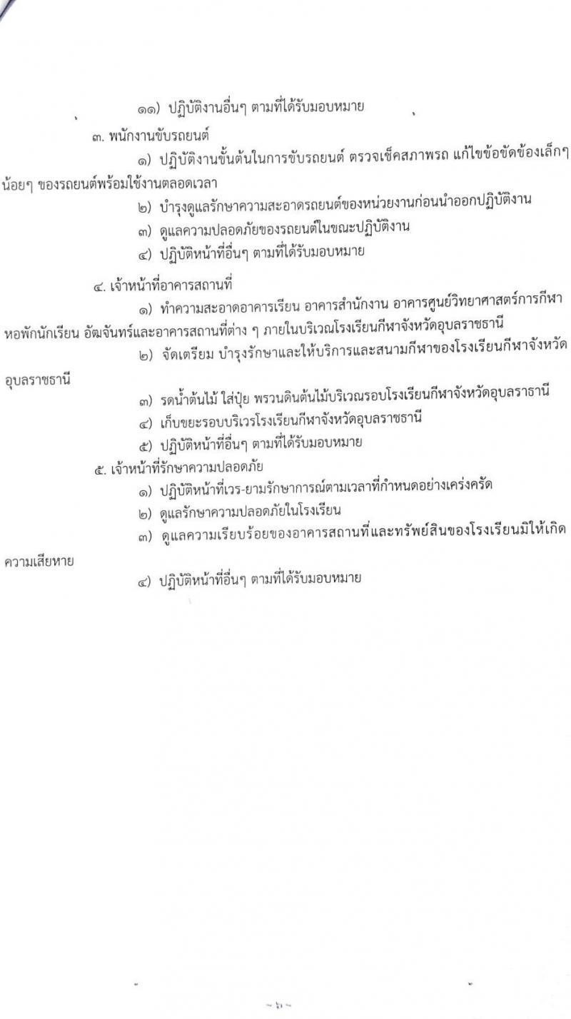 โรงเรียนกีฬาจังหวัดอุบลราชธานี รับสมัครบุคคลเพื่อสอบคัดเลือกเป็นพนักงานจ้างเหมาบริการ จำนวน 45 อัตรา (วุฒิ ม.ต้น ม.ปลาย ป.ตรี) รับสมัครทางออนไลน์ ตั้งแต่วันที่ 3-20 ก.ย. 2564