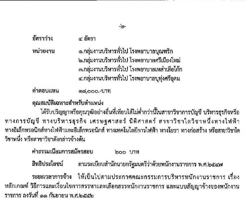 สาธารณสุขจังหวัดอุบลราชธานี รับสมัครบุคคลเพื่อเลือกสรรเป็นพนักงานราชการทั่วไป จำนวน 14 ตำแหน่ง 16 อัตรา (วุฒิ ปวส. ป.ตรี) รับสมัครตั้งแต่วันที่ 4-8 ต.ค. 2564