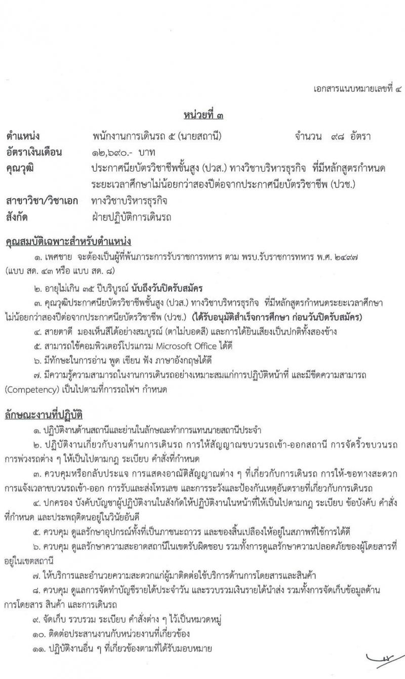 การรถไฟแห่งประเทศไทย รับสมัครสอบคัดเลือกบุคคล เพื่อเข้าทำงานในการรถไฟแห่งประเทศไทย รับสมัครสอบคัดเลือกบุคคลเข้าทำงาน จำนวน 480 อัตรา (วุฒิ ม.ต้น ปวช. ปวส. ป.ตรี) รับสมัครสอบทางอินเทอร์เน็ต ตั้งแต่วันที่ 15-28 ต.ค. 2564