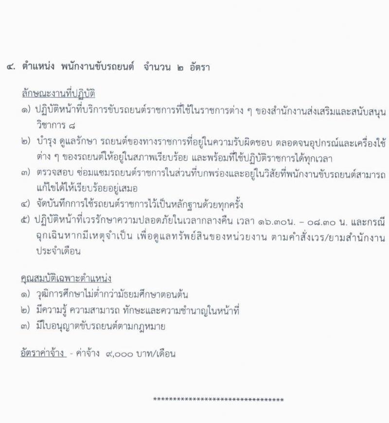 สำนักงานส่งเสริมและสนับสนุนวิชาการ 8 จังหวัดอุตรดิตถ์ (พม.) รับสมัครบุคคลภายนอกเพื่อเลือกสรรเป็นพนักงานจ้างเหมาบริการ จำนวน 6 ตำแหน่ง 8 อัตรา (วุฒิ ป.6, ไม่ต่ำกว่า ม.ต้น ไม่ต่ำกว่า ปวส.) รับสมัครตั้งแต่วันที่ 1-7 ต.ค. 2564