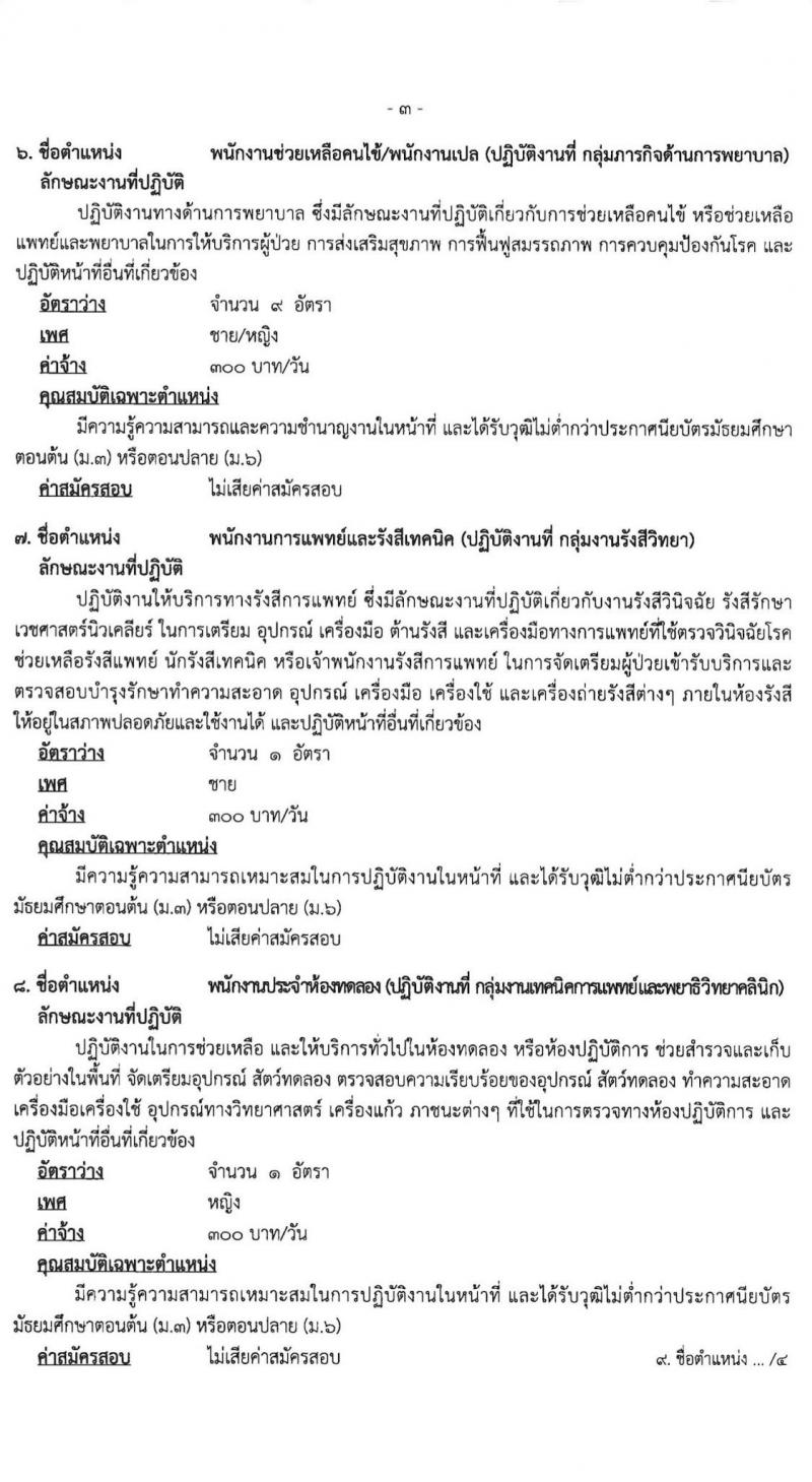 โรงพยาบาลพระพุทธบาท รับสมัครสอบคัดเลือกบุคคลเพื่อจ้างเป็นลูกจ้างชั่วคราว จำนวน 12 ตำแหน่ง 29 อัตรา (วุฒิ ประถม ม.ต้น ม.ปลาย ปวช. ปวส. ป.ตรี) รับสมัครสอบตั้งแต่วันที่ 5-12 ต.ค. 2564