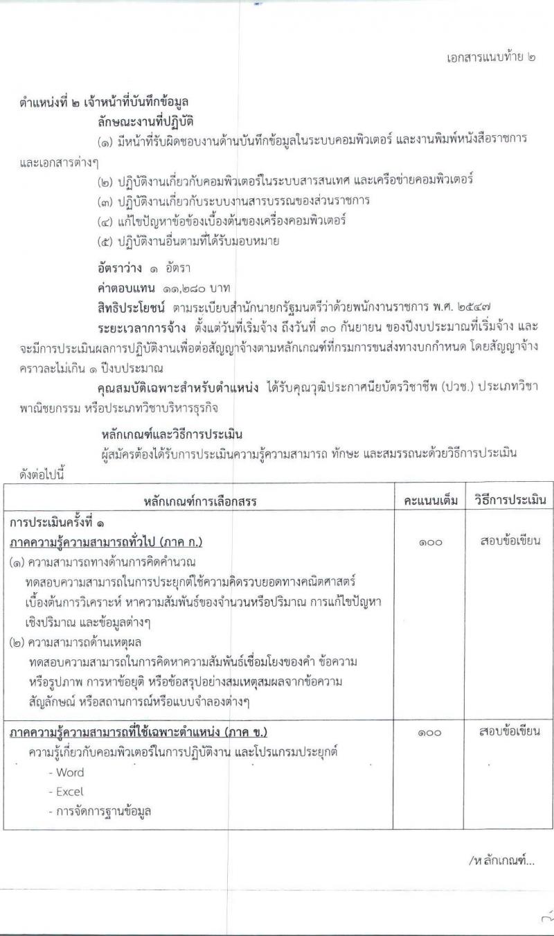 สำนักงานขนส่งจังหวัดสิงห์บุรี รับสมัครบุคคลเพื่อเลือกสรรเป็นพนักงานราชการทั่วไป จำนวน 2 ตำแหน่ง 2 อัตรา (วุฒิ ปวช. ป.ตรี) รับสมัครตั้งแต่วันที่ 25-29 ต.ค. 2564