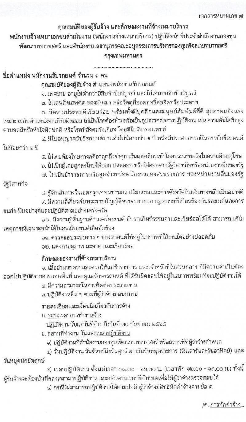 สำนักงานกองทุนพัฒนาบทบาทสตรี รับสมัครบุคคลเพื่อสรรหาและเลือกสรรพนักงานจ้างเหมาเอกชนดำเนินการ จำนวน 7 ตำแหน่ง 10 อัตรา (วุฒิ ป.ตรี) รับสมัครสอบตั้งแต่วันที่ 1-5 พ.ย. 2564