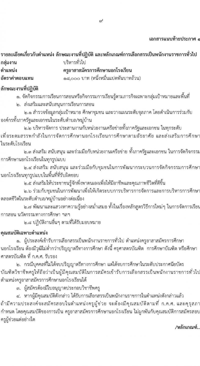 กศน.จังหวัดศรีสะเกษ รับสมัครบุคคลเพื่อสรรหาและเลือกสรรเป็นพนักงานราชการทั่วไป จำนวน 3 ตำแหน่ง 5 อัตรา (วุฒิ ปวส. ป.ตรี) รับสมัครสอบตั้งแต่วันที่ 15-19 พ.ย. 2564