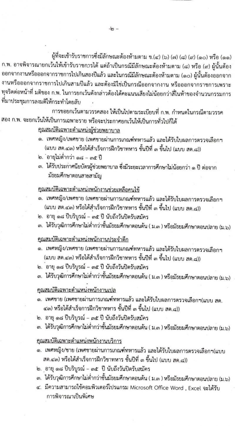 โรงพยาบาลสกลนคร รับสมัครบุคคลเข้ารับการคัดเลือกเป็นลูกจ้างชั่วคราวรายวัน จำนวน 5 ตำแหน่ง 48 อัตรา (วุฒิ ม.3 ม.6 ปวช.ผู้ช่วยพยาบาล) รับสมัครตั้งแต่วันที่ 18-26 พ.ย. 2564