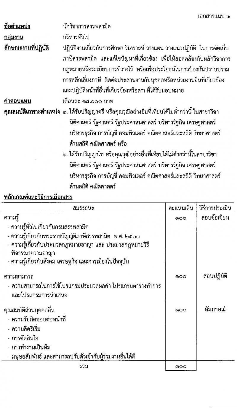 กรมสรรพสามิต รับสมัครบุคคลเพื่อเลือกสรรเป็นพนักงานราชการทั่วไป จำนวน 15 อัตรา (วุฒิ ปวช. ปวท. ปวส. ป.ตรี ป.โท) รับสมัครสอบตั้งแต่วันที่ 29 พ.ย. – 3 ธ.ค. 2564