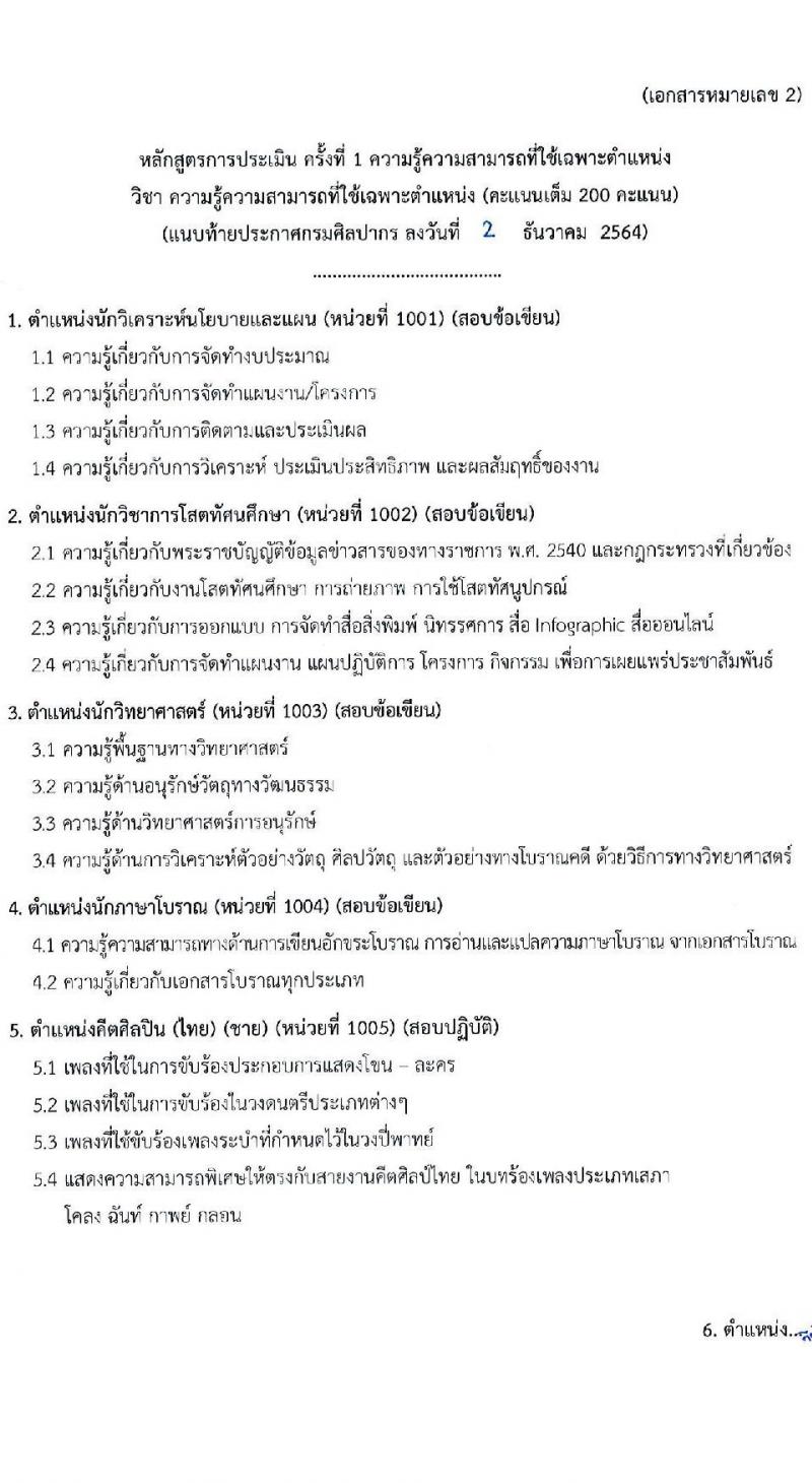 กรมศิลปากร รับสมัครบุคคลเพื่อเลือกสรรเป็นพนักงานราชการทั่วไป จำนวน 24 อัตรา (วุฒิ ปวช. ปวส. ป.ตรี) รับสมัครสอบทางอินเทอร์เน็ต ตั้งแต่วันที่ 15-26 ธ.ค. 2564