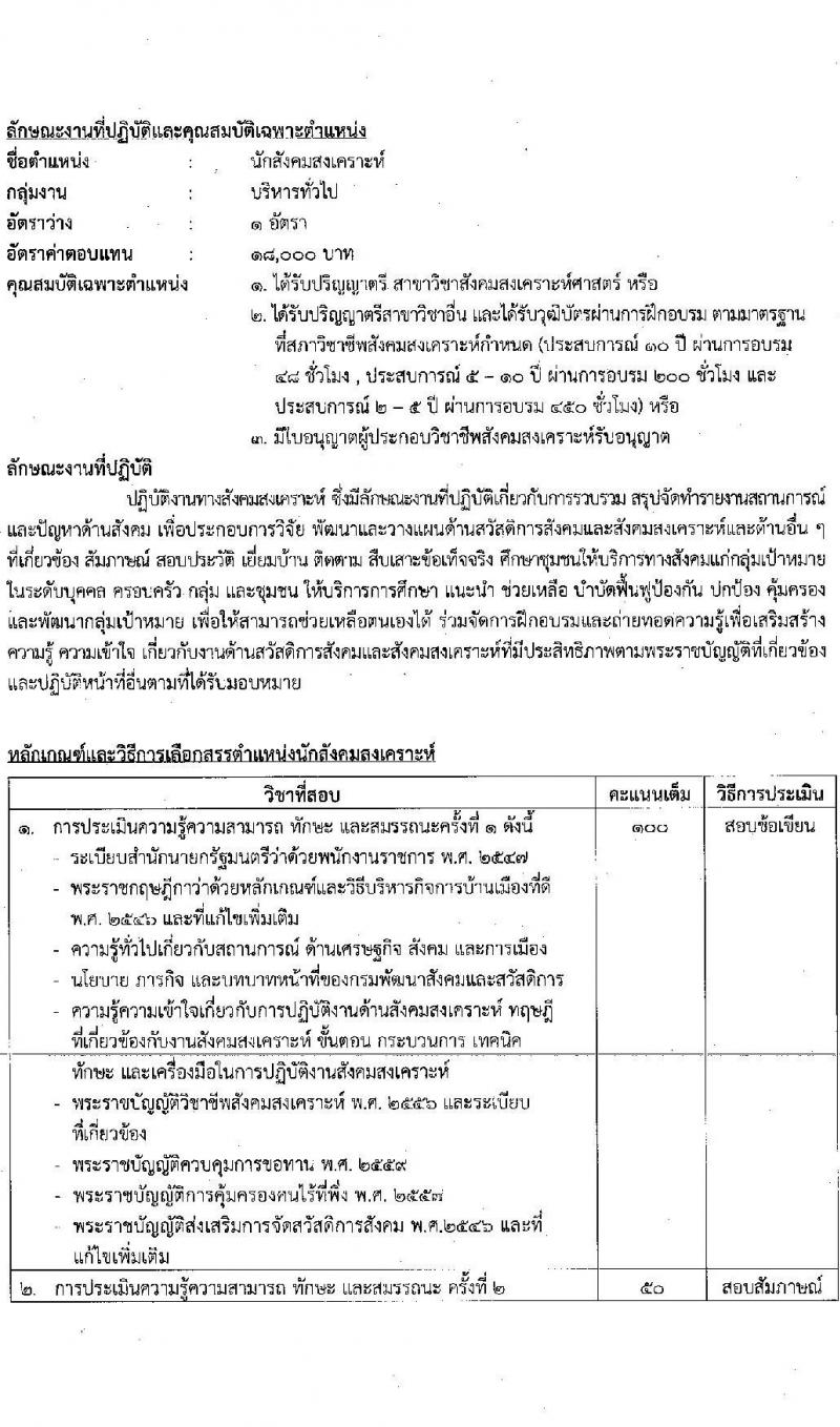 กรมพัฒนาสังคมและสวัสดิการ รับสมัครบุคคลเพื่อเลือกสรรเป็นพนักงานราชการทั่วไป จำนวนครั้งแรก 36 อัตรา (วุฒิ ม.ต้น ม.ปลาย ปวช. ปวส. ป.ตรี) รับสมัครสอบทางอินเทอร์เน็ต ตั้งแต่วันที่ 17-23 ธ.ค. 2564