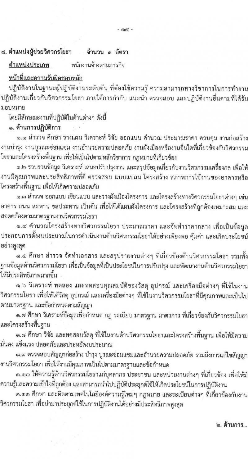 องค์การบริหารส่วนจังหวัดฉะเชิงเทรา รับสมัครสรรหาและเลือกสรรเพื่อเป็นพนักงานจ้างตามภารกิจ จำนวน 10 ตำแหน่ง 31 อัตรา (วุฒิ  ไม่ต่ำกว่า ป.ตรี) รับสมัครสอบตั้งแต่วันที่ 16-24 ธ.ค. 2564