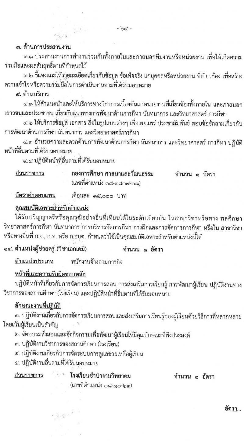 องค์การบริหารส่วนจังหวัดฉะเชิงเทรา รับสมัครสรรหาและเลือกสรรเพื่อเป็นพนักงานจ้างตามภารกิจ จำนวน 10 ตำแหน่ง 31 อัตรา (วุฒิ  ไม่ต่ำกว่า ป.ตรี) รับสมัครสอบตั้งแต่วันที่ 16-24 ธ.ค. 2564