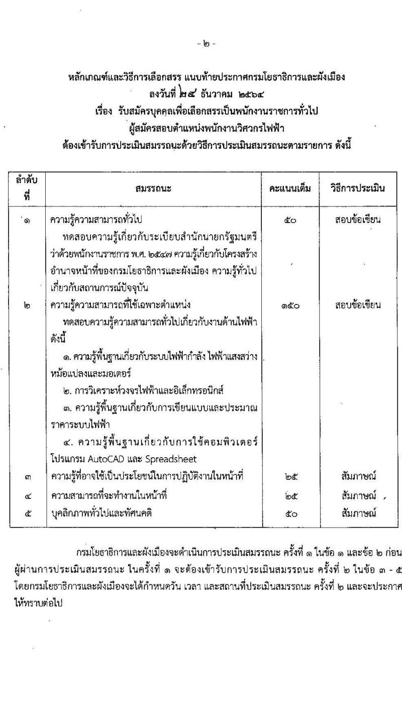 กรมโยธาธิการและผังเมือง รับสมัครบุคคลเพื่อเลือกสรรเป็นเป็นพนักงานราชการทั่วไป จำนวน 11 ตำแหน่ง ครั้งแรก 27 อัตรา (วุฒิ ปวช. ปวส. ป.ตรี) รับสมัครสอบทางอินเทอร์เน็ต ตั้งแต่วันที่ 10-19 ม.ค. 2565