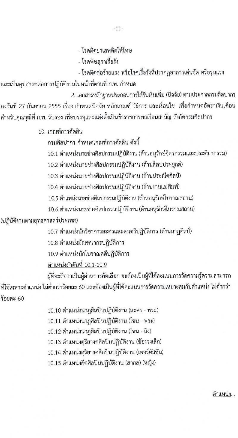 กรมศิลปากร รับสมัครคัดเลือกบุคคลเพื่อบรรจุเข้ารับราชการ ครั้งที่ 1/2565 จำนวน 15 ตำแหน่ง ครั้งแรก 18 อัตรา (วุฒิ ปวส. ป.ตรี) รับสมัครสอบทางอินเทอร์เน็ต ตั้งแต่วันที่ 7-20 ม.ค. 2565