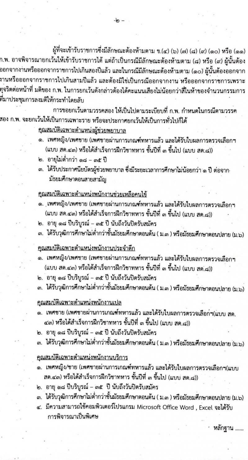โรงพยาบาลสกลนคร รับสมัครบุคคลเข้ารับการคัดเลือกเป็นลูกจ้างชั่วคราวรายวัน จำนวน 5 ตำแหน่ง 24 อัตรา (วุฒิ ม.3 ม.6) รับสมัครสอบตั้งแต่วันที่ 2-10 ก.พ. 2565