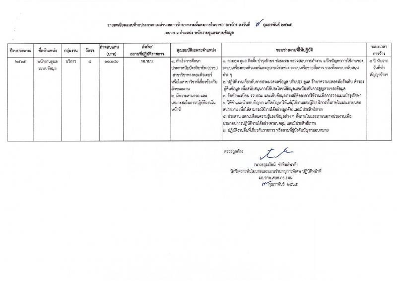 กองอำนวยการรักษาความมั่นคงภายในราชอาณาจักร รับสมัครบุคคลเพื่อเลือกสรรเป็นพนักงานราชการ จำนวน 18 อัตรา (วุฒิ ม.ปลาย) รับสมัครสอบทางอินเทอร์เน็ต ตั้งแต่วันที่ 16-23 ก.พ. 2565