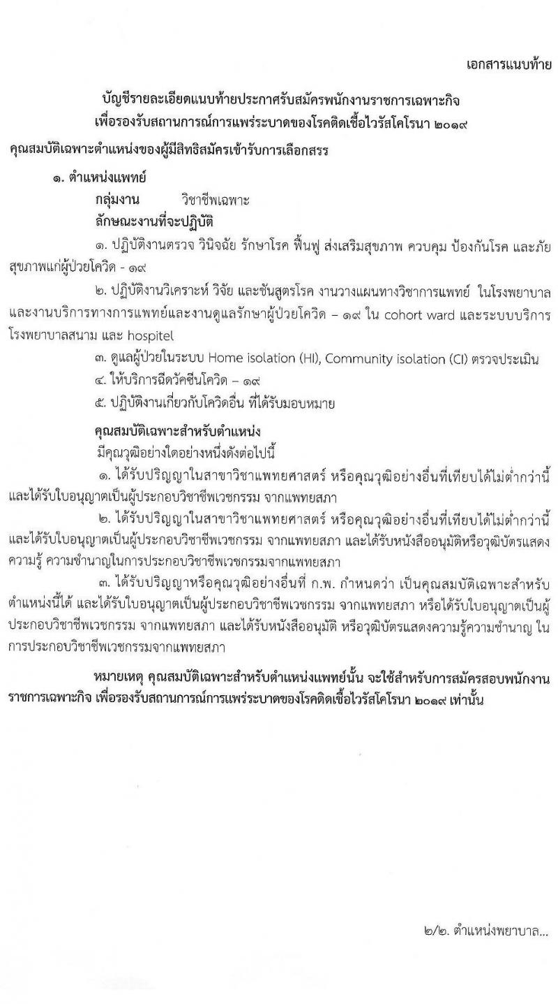 สำนักงานสาธารณสุขจังหวัดอุดรธานี รับสมัครบุคคลเพื่อเลือกสรรเป็นพนักงานราชการเฉพาะกิจ จำนวน 4 ตำแหน่ง 23 อัตรา (วุฒิ ป.ตรี) รับสมัครสอบตั้งแต่วันที่ 22-25 ก.พ. 2565