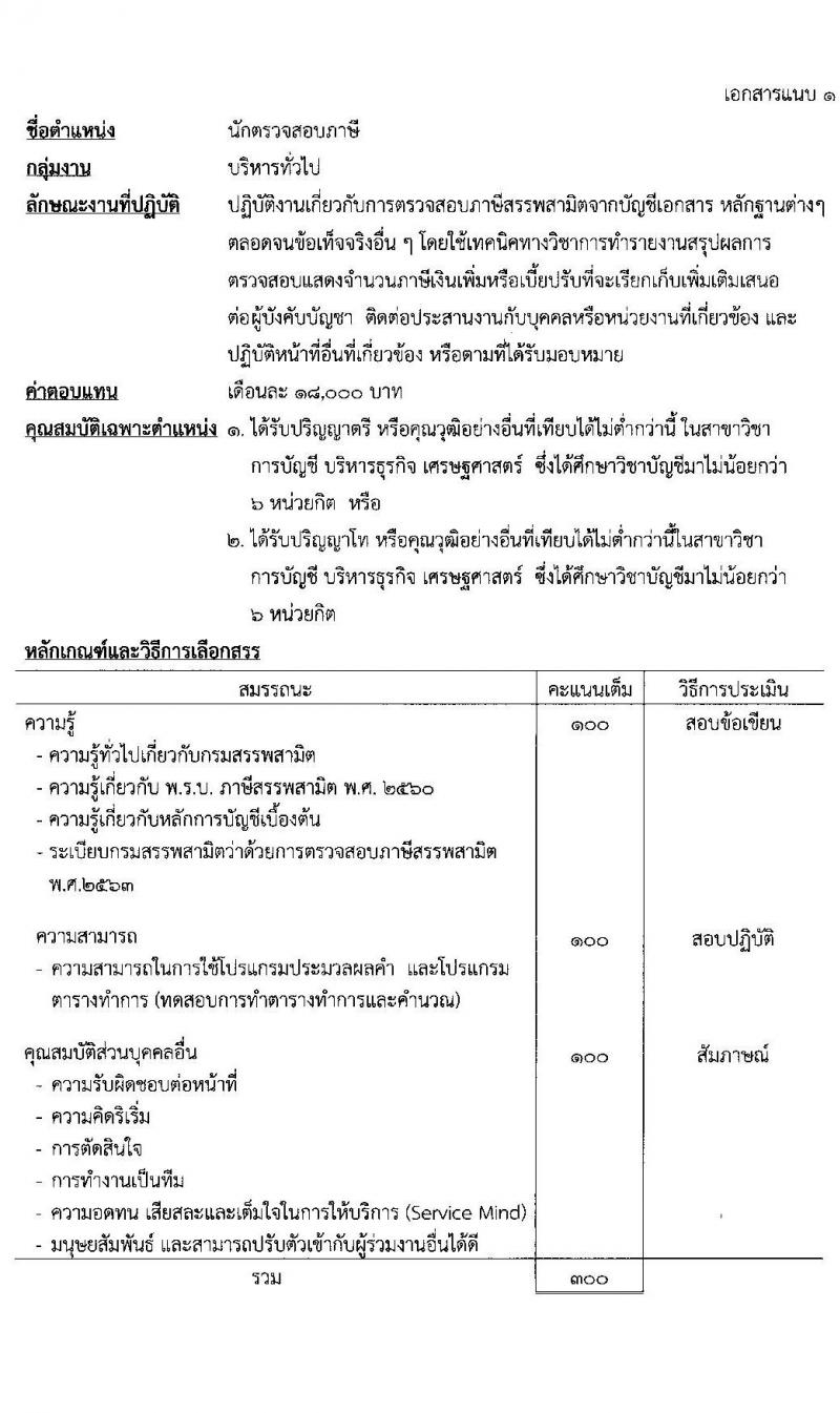 กรมสรรพสามิต รับสมัครบุคคลเพื่อเลือกสรรเป็นพนักงานราชการทั่วไป จำนวน 4 ตำแหน่ง 5 อัตรา (วุฒิ ปวช. ปวส. ป.ตรี) รับสมัครสอบตั้งแต่วันที่ 28 ก.พ. – 4 มี.ค. 2565