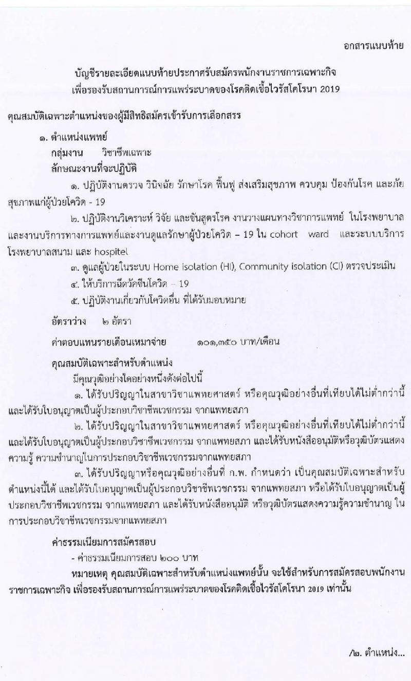 สำนักงานสาธารณสุขจังหวัดนครราชสีมา รับสมัครบุคคลเพื่อเลือกสรรเป็นพนักงานราชการเฉพาะกิจ จำนวน 4 ตำแหน่ง 65 อัตรา (วุฒิ ป.ตรี ป.โท) รับสมัครสอบตั้งแต่วันที่ 22-25 ก.พ.