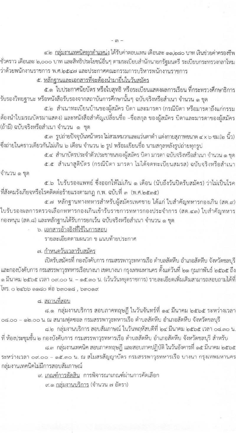 กรมสรรพาวุธทหารเรือ รับสมัครบุคคลพลเรือนเพื่อเลือกสรรเป็นพนักงานราชการ จำนวน 16 ตำแหน่ง 34 อัตรา (วุฒิ ม.3 ปวช. ปวท. ปวส.) รับสมัครสอบตั้งแต่วันที่ 21 ก.พ. – 1 มี.ค. 2565