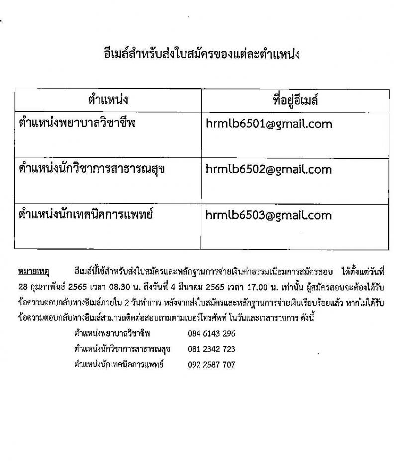 สาธารณสุขจังหวัดลพบุรี รับสมัครบุคคลเพื่อเลือกสรรเป็นพนักงานราชการเฉพาะกิจ จำนวน 3 ตำแหน่ง 30 อัตรา (วุฒิ ป.ตรี ป.โท) รับสมัครสอบตั้งแต่วันที่ 28 ก.พ. – 4 มี.ค. 2565