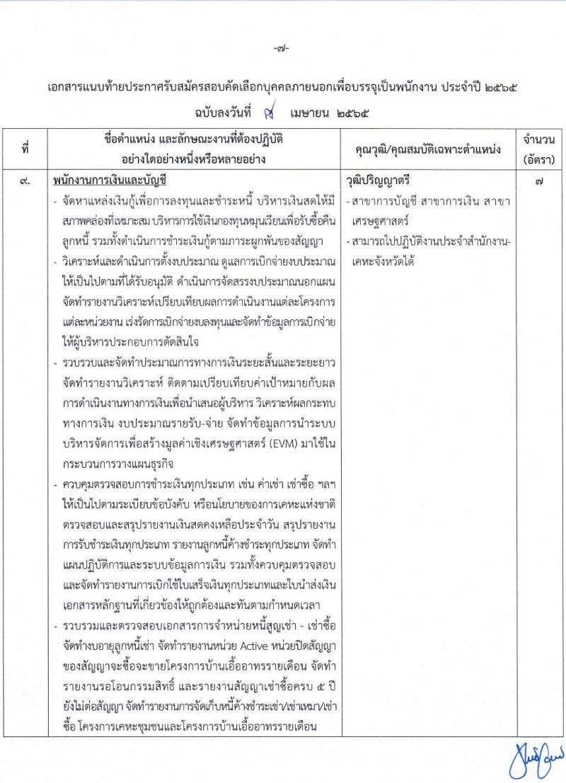 การเคหะแห่งชาติ รับสัคสอบคัดเลือกบุคคลภายนอกเพื่อบรรจุเป็นพนักงาน จำนวน 15 ตำแหน่ง ครั้งแรก 74 อัตรา (วุฒิ ปวส. ป.ตรี) รับสมัครสอบทางอินเทอร์เน็ต ตั้งแต่วันที่ 18-30 เม.ย. 2565