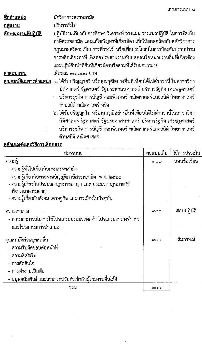 กรมสรรพสามิต รับสมัครบุคคลเพื่อเลือกสรรเป็นพนักงานราชการทั่วไป จำนวน 5 ตำแหน่ง 16 อัตรา (วุฒิ ปวช. ปวท. ปวส. ป.ตรี ป.โท) รับสมัครสอบตั้งแต่วันที่ 25-29 เม.ย. 2565