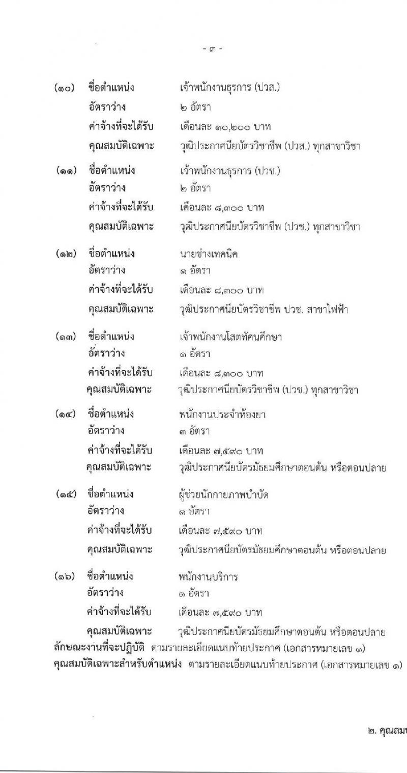 โรงพยาบาลนพรัตนราชธานี รับสมัครบุคคลเพื่อเลือกสรรเป็นลูกจ้างชั่วคราว จำนวน 16 ตำแหน่ง 23 อัตรา (วุฒิ ม.ต้น ม.ปลาย ปวช. ปวส. ป.ตรี) รับสมัครสอบตั้งแต่วันที่ 11-29 เม.ย. 2565