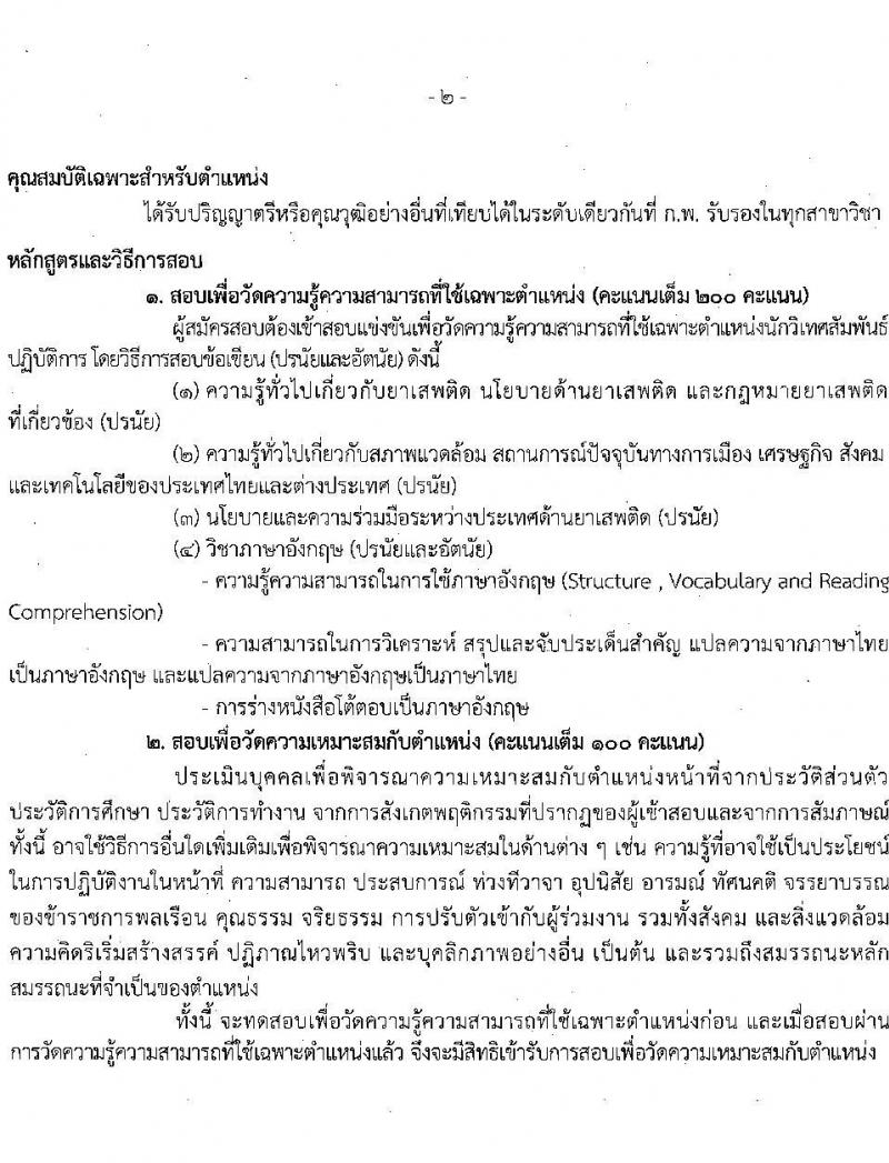 สำนักงานคณะกรรมการป้องกันและปราบปรามยาเสพติด รับสมัครบุคคลเพื่อบรรจุและแต่งตั้งบุคคลเข้ารับราชการ จำนวน 6 ตำแหน่ง 15 อัตรา (วุฒิ ป.ตรี) รับสมัครสอบทางอินเทอร์เน็ต ตั้งแต่วันที่ 9-31 พ.ค. 2565
