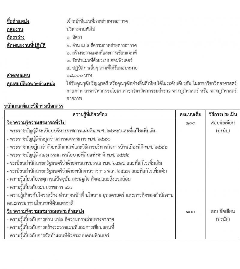 สำนักงานคณะกรรมการนโยบายที่ดินแห่งชาติ รับสมัครบุคคลเพื่อเลือกสรรเป็นพนักงานราชการทั่วไปทั่วไป จำนวน 7 ตำแหน่ง 71 อัตรา (วุฒิ ป.ตรี) รับสมัครสอบทางอินเทอร์เน็ต ตั้งแต่วันที่ 11-23 พ.ค. 2565