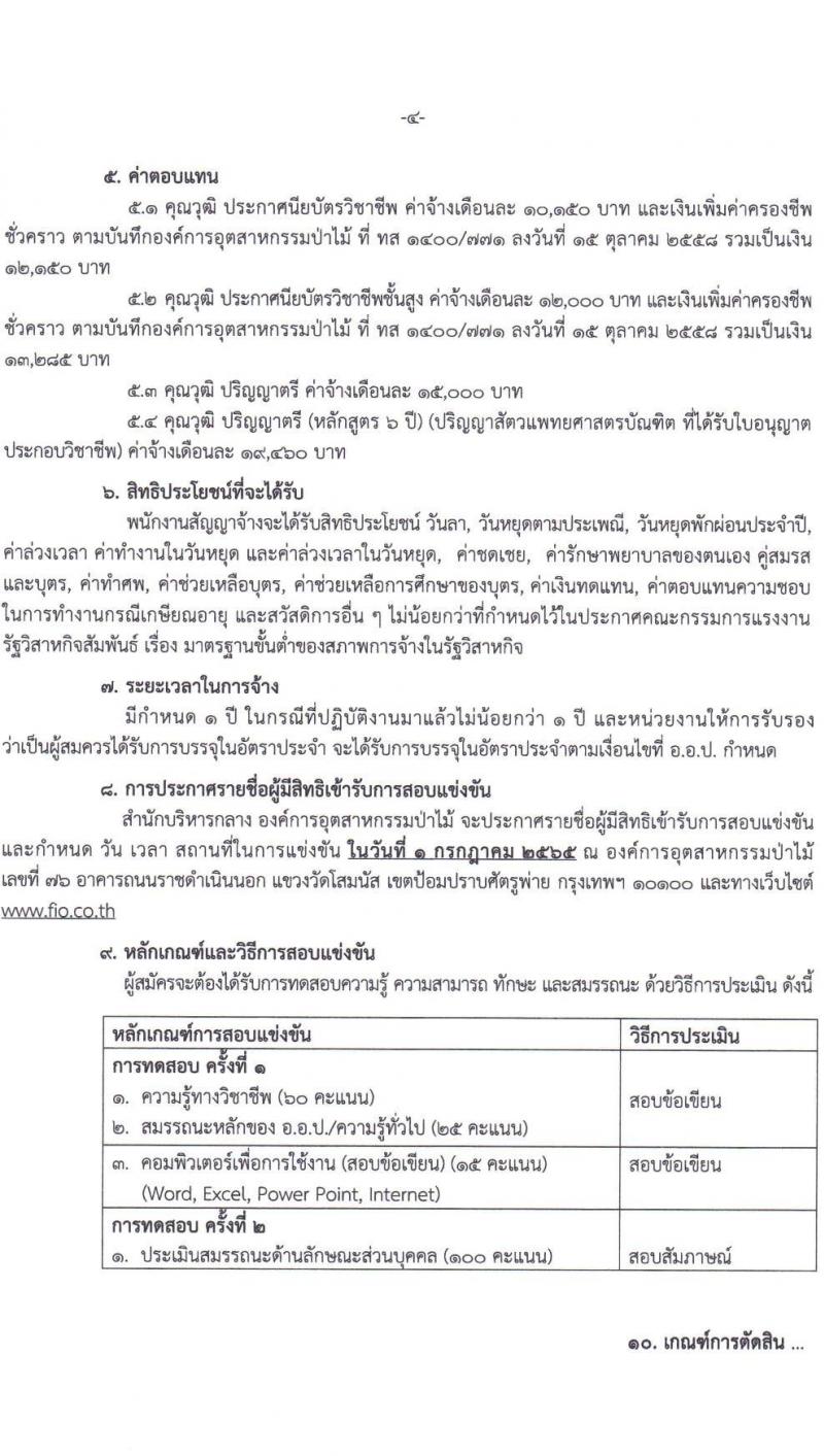 สำนักบริหารกลาง องค์การอุตสาหกรรมป่าไม้ รับสมัครบุคคลเข้าเป็นพนักงานสัญญาจ้าง จำนวน 39 อัตรา (วุฒิ ปวช. ปวส. ป.ตรี) รับสมัครสอบตั้งแต่บัดนี้ จนถึงวันที่ 21 มิ.ย. 2565